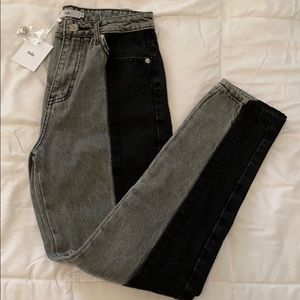 Adika Nori Color Block Jeans Mom 